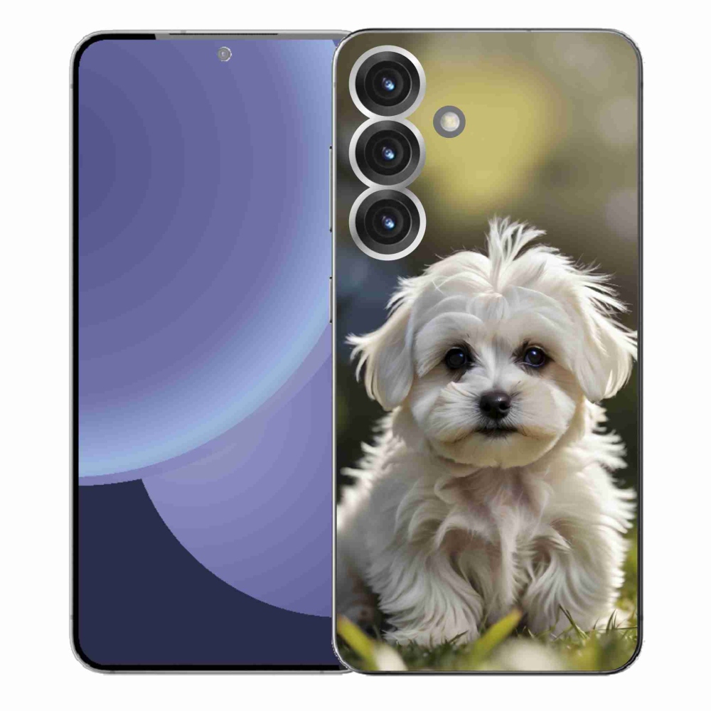 Gelový kryt mmCase na Samsung Galaxy S25+ - roztomilý maltézský psík
