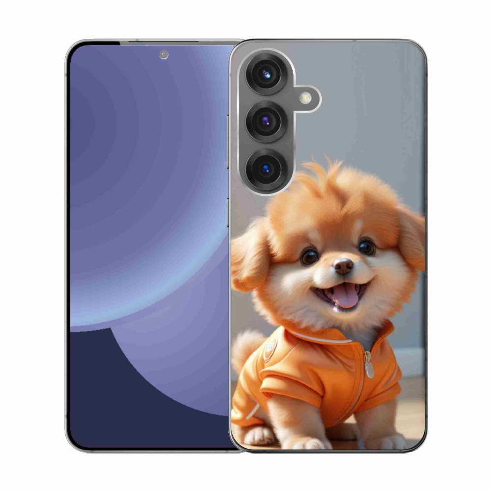 Gelový kryt mmCase na Samsung Galaxy S25 - roztomilý pomeranian v mikině