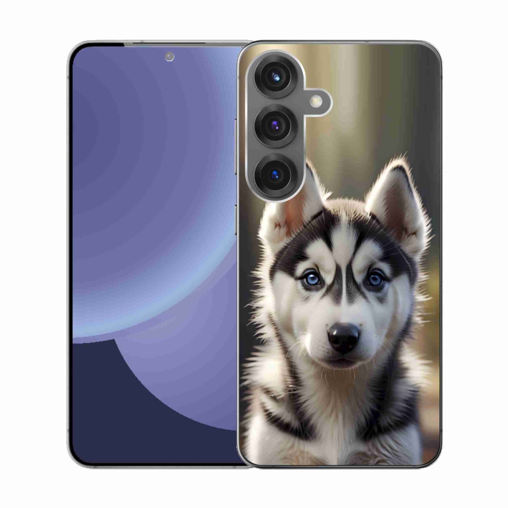 Gelový kryt mmCase na Samsung Galaxy S25 - roztomilý sibiřský husky