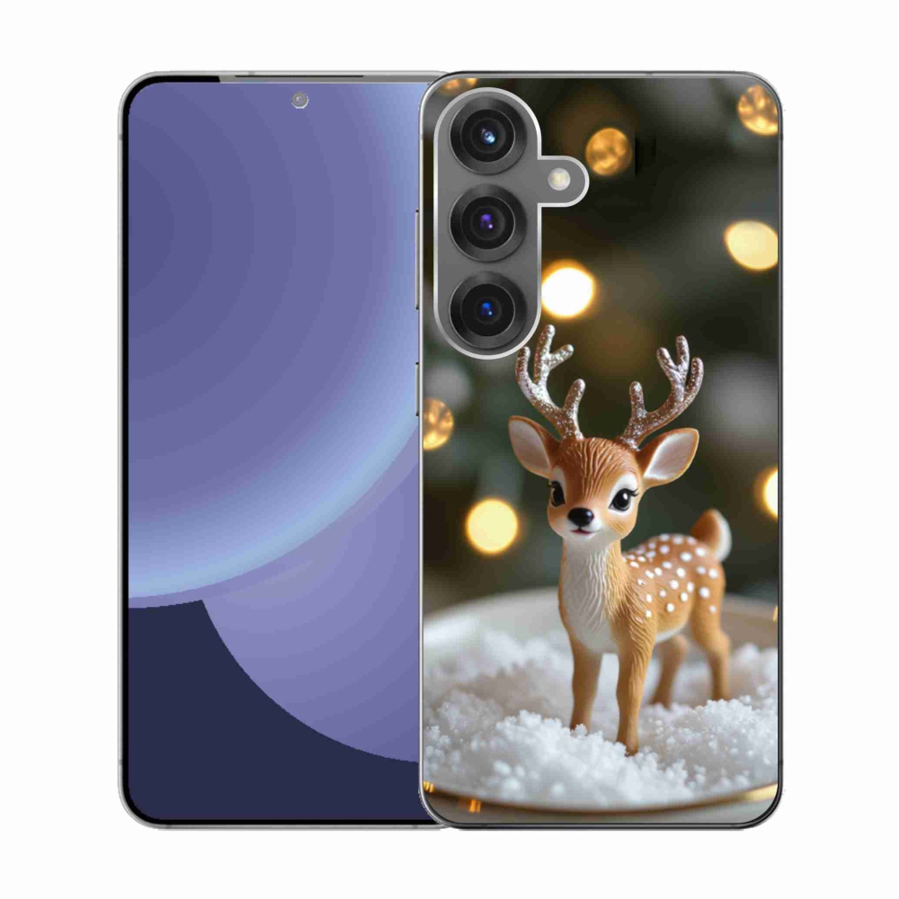 Gelový kryt mmCase na Samsung Galaxy S25 - roztomilý vánoční jelen