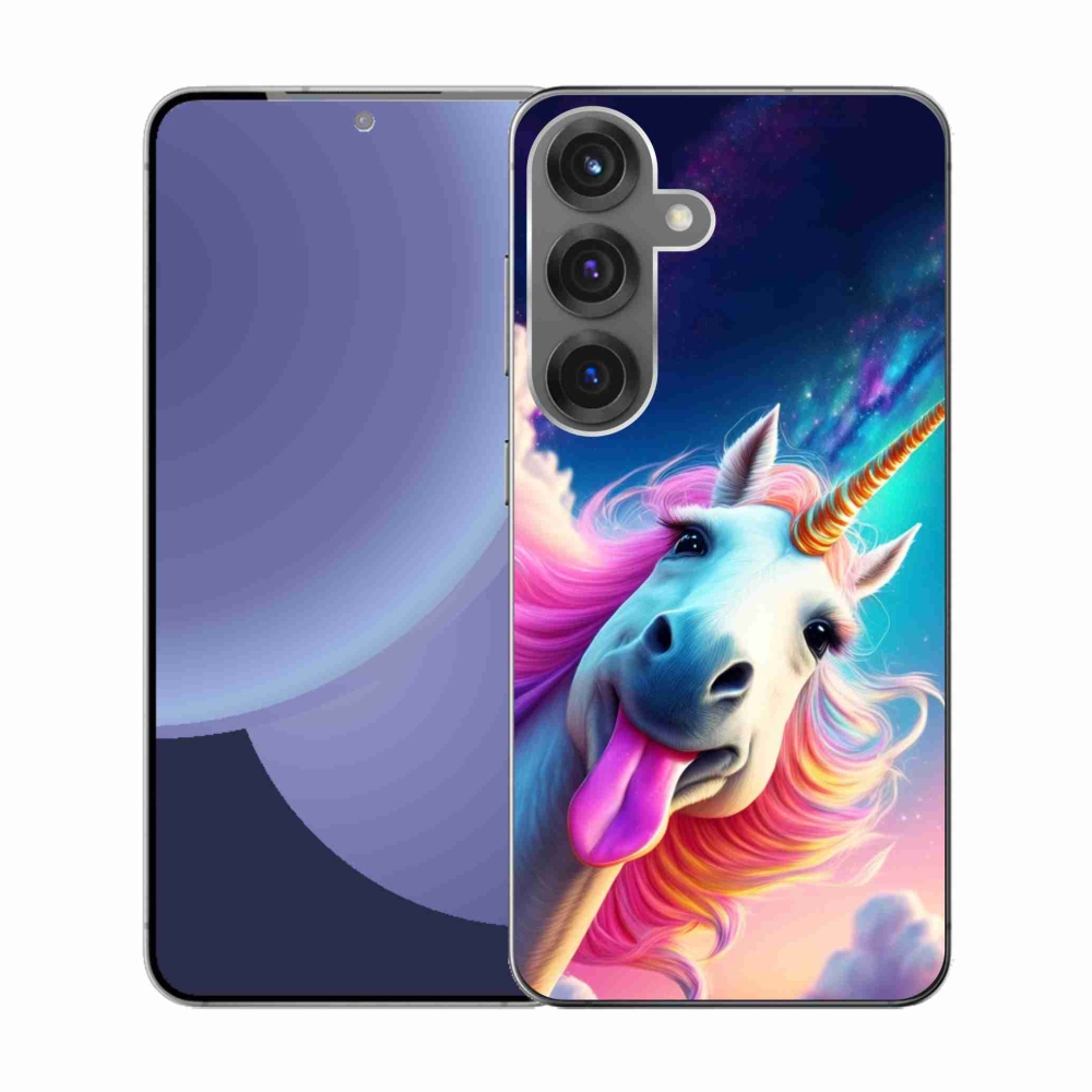 Gelový kryt mmCase na Samsung Galaxy S25 - šílený jednorožec