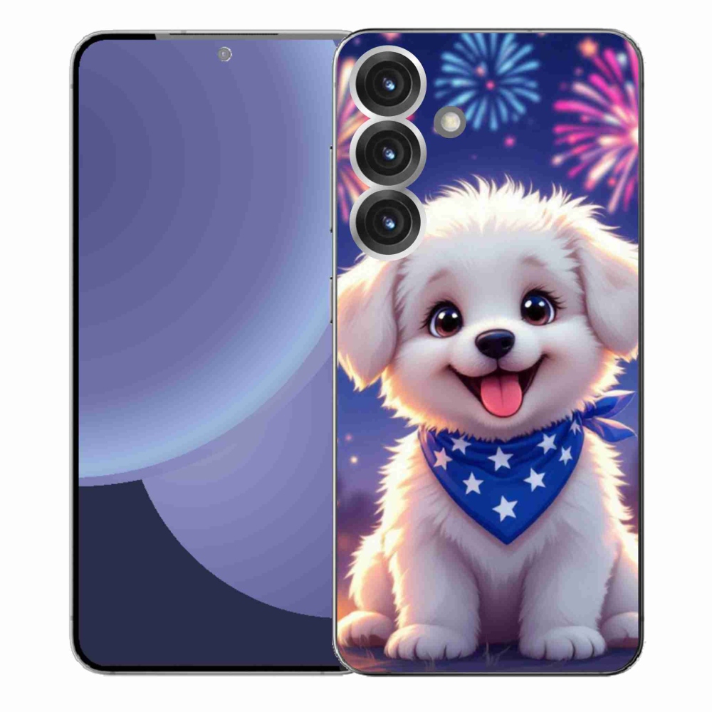 Gelový kryt mmCase na Samsung Galaxy S25+ - slavnostní štěně