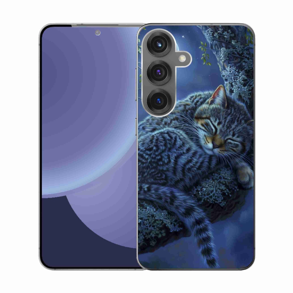 Gelový kryt mmCase na Samsung Galaxy S25 - spící kočka