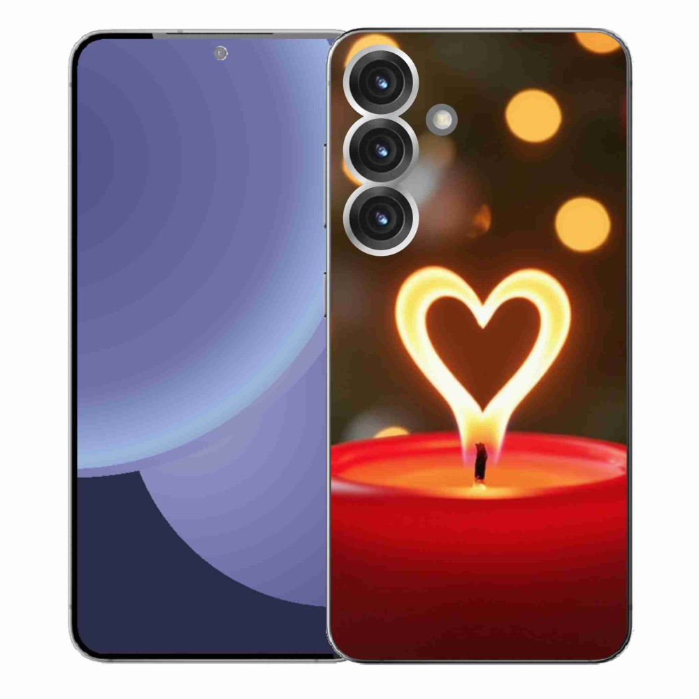 Gelový kryt mmCase na Samsung Galaxy S25+ - srdce z plamene
