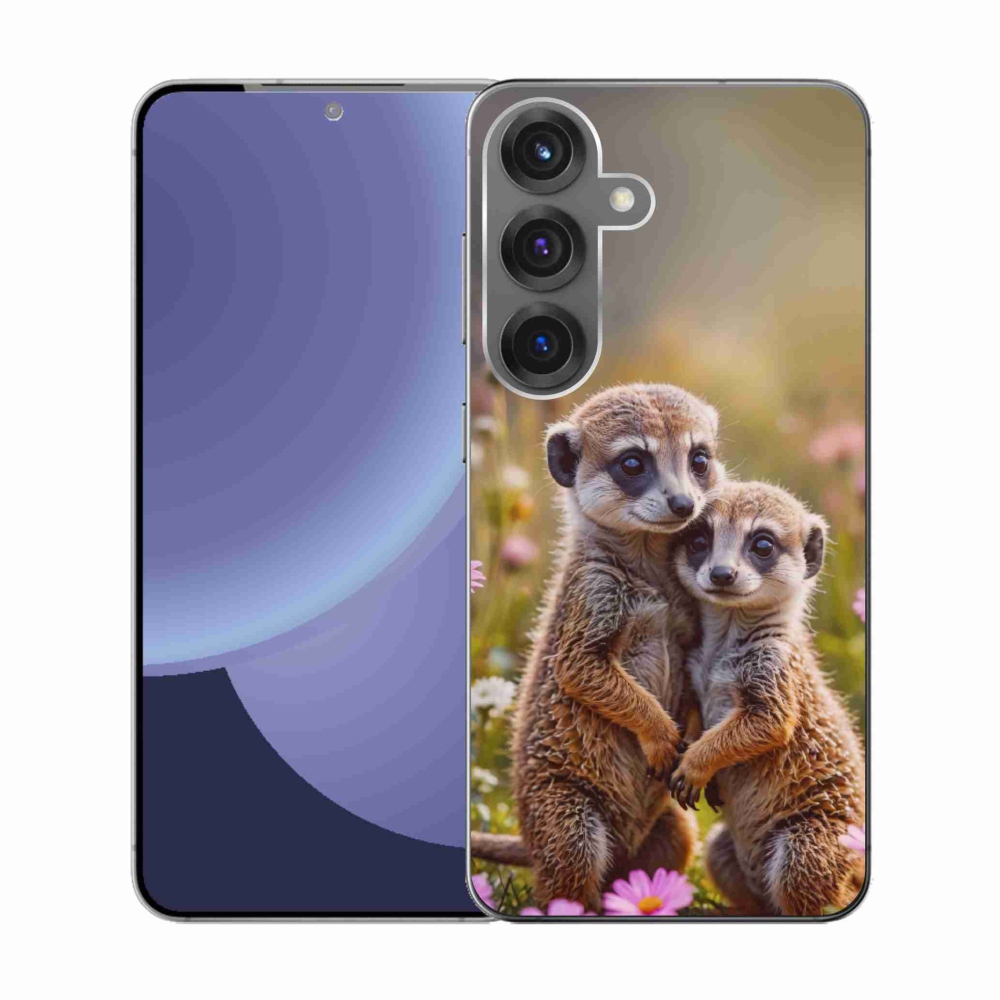 Gelový kryt mmCase na Samsung Galaxy S25 - surikatí duo