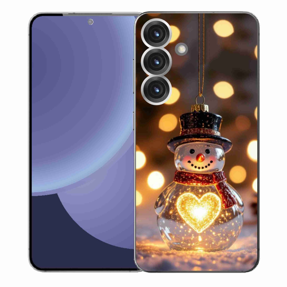 Gelový kryt mmCase na Samsung Galaxy S25+ - svítící vánoční sněhulák
