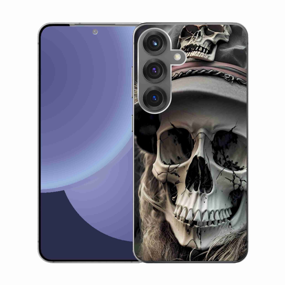 Gelový kryt mmCase na Samsung Galaxy S25 - temná lebka