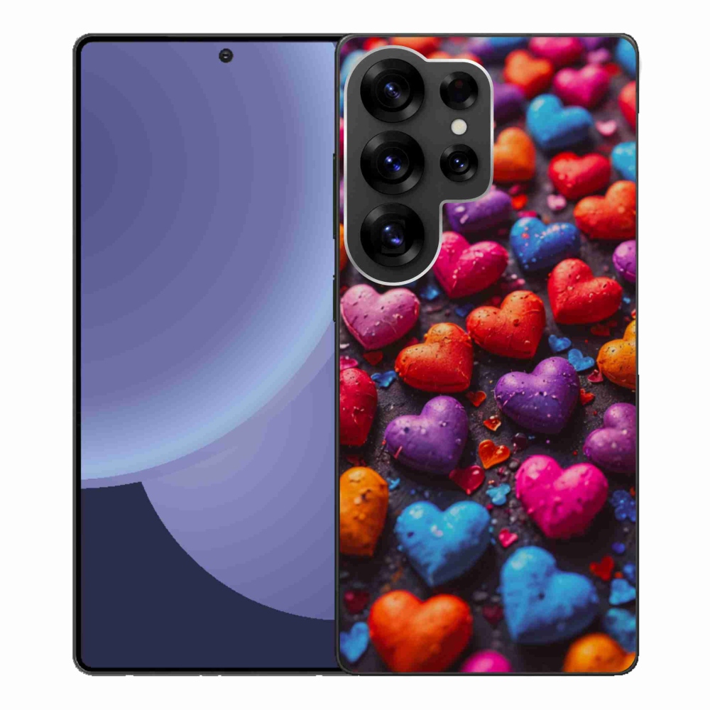 Gelový kryt mmCase na Samsung Galaxy S25 Ultra - barevná srdce