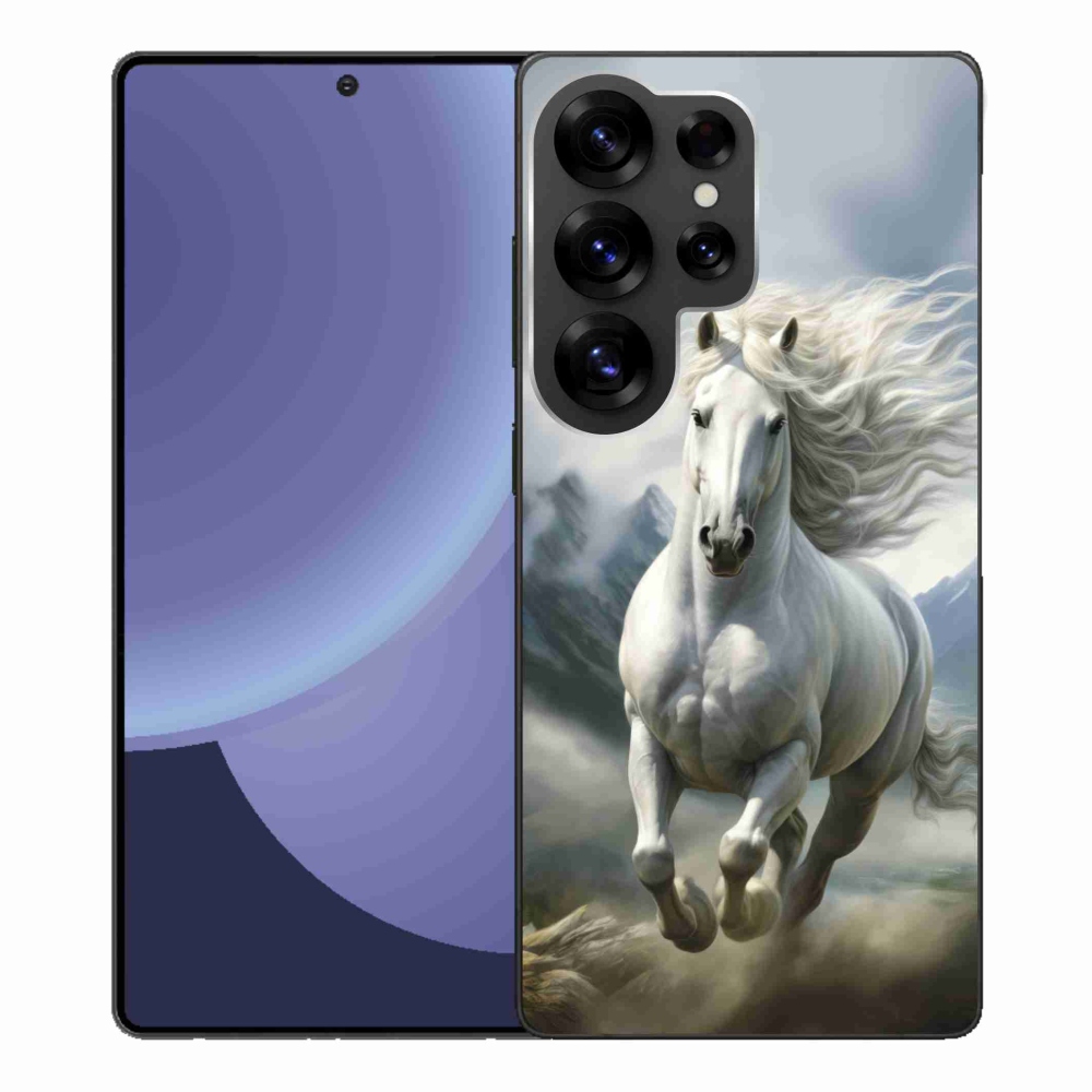 Gelový kryt mmCase na Samsung Galaxy S25 Ultra - běžící bílý kůň 3
