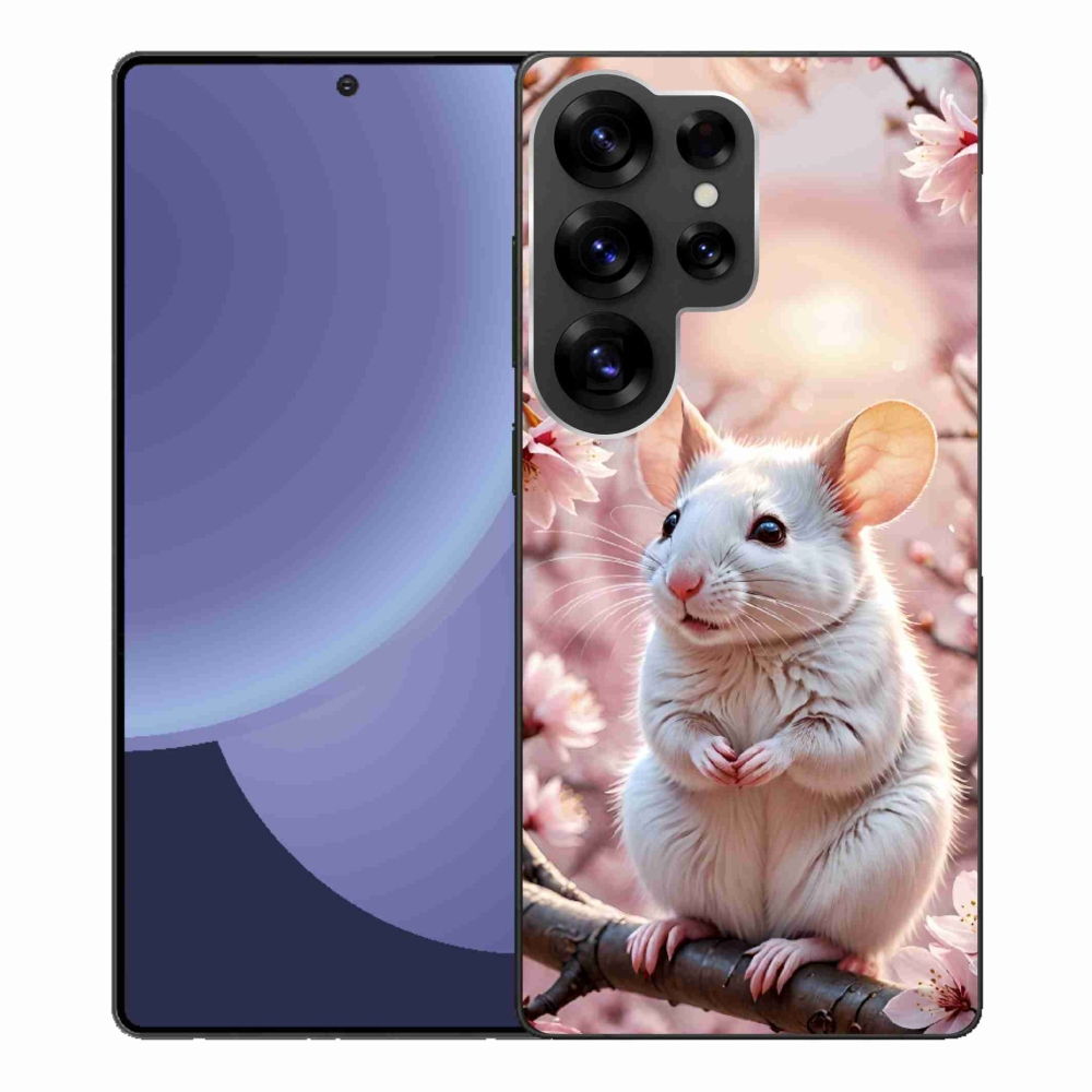 Gelový kryt mmCase na Samsung Galaxy S25 Ultra - bílá myš na větvi