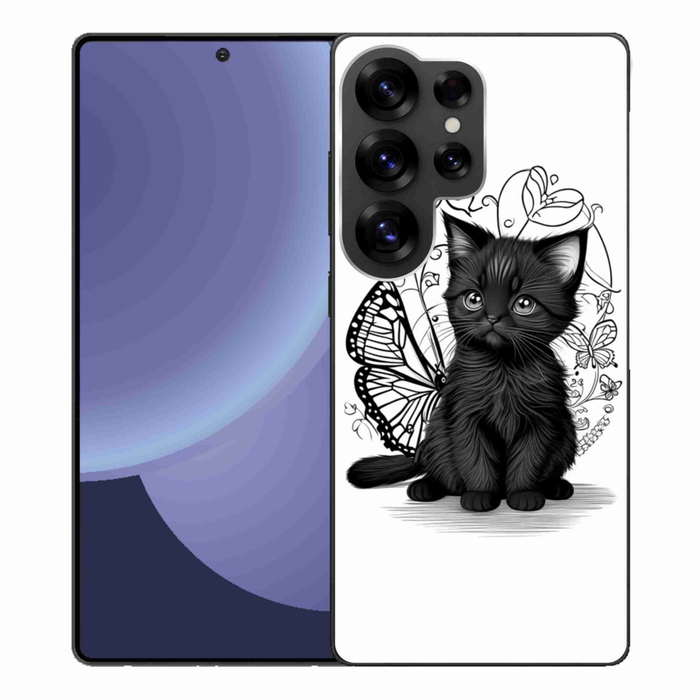 Gelový kryt mmCase na Samsung Galaxy S25 Ultra - černé kotě