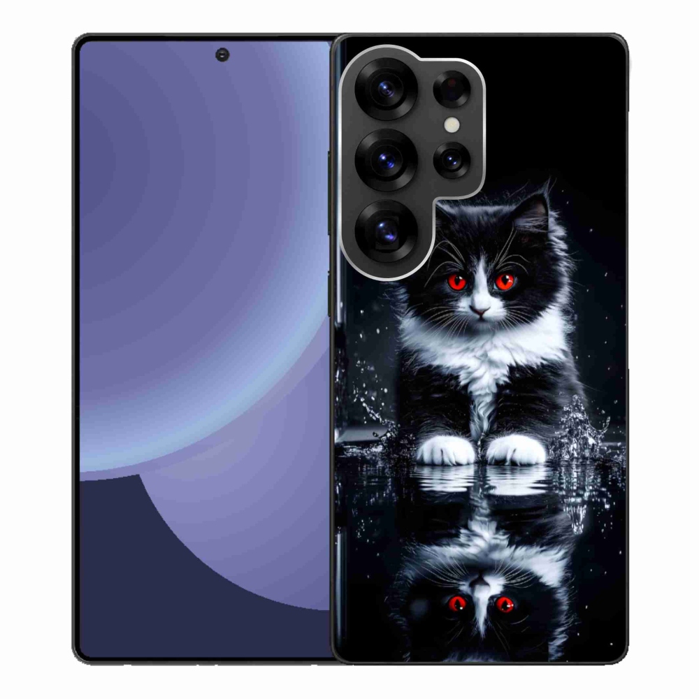 Gelový kryt mmCase na Samsung Galaxy S25 Ultra - černobílé kotě