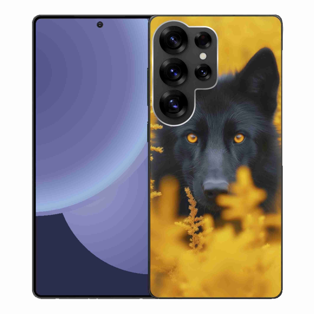 Gelový kryt mmCase na Samsung Galaxy S25 Ultra - černý vlk 2