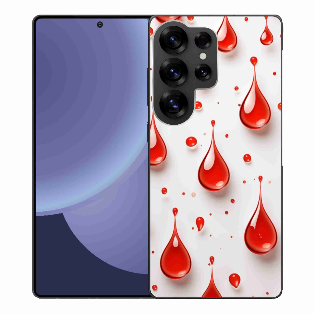 Gelový kryt mmCase na Samsung Galaxy S25 Ultra - červené kapky