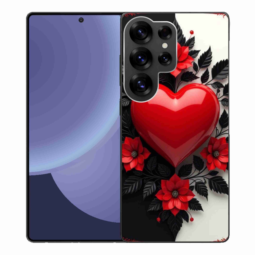 Gelový kryt mmCase na Samsung Galaxy S25 Ultra - červené srdce