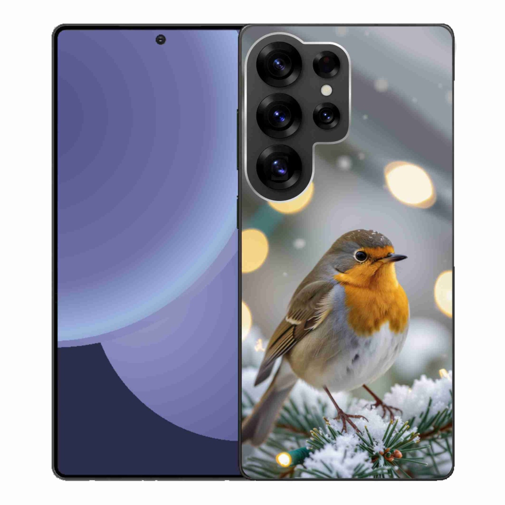 Gelový kryt mmCase na Samsung Galaxy S25 Ultra - červenka v zimě