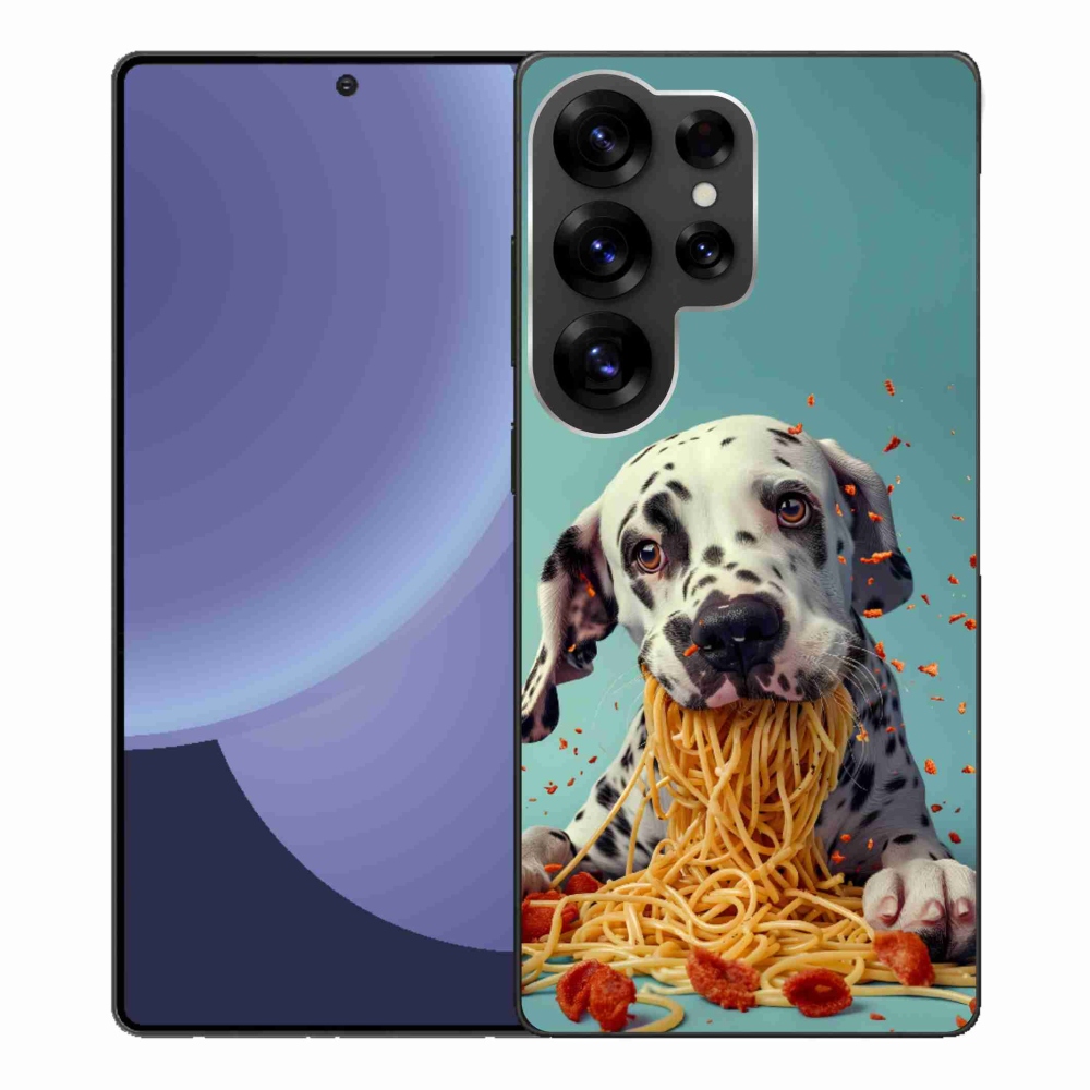 Gelový kryt mmCase na Samsung Galaxy S25 Ultra - dalmatin a špagety