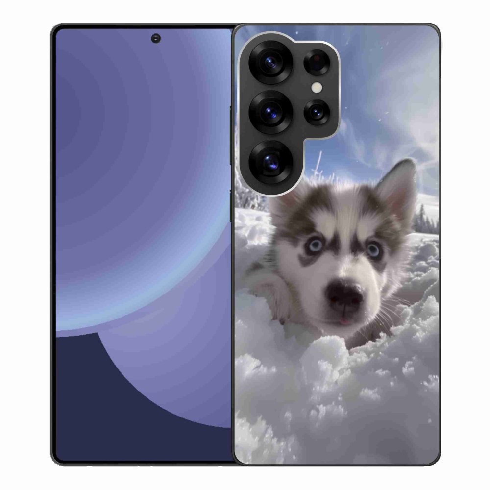 Gelový kryt mmCase na Samsung Galaxy S25 Ultra - husky ve sněhu
