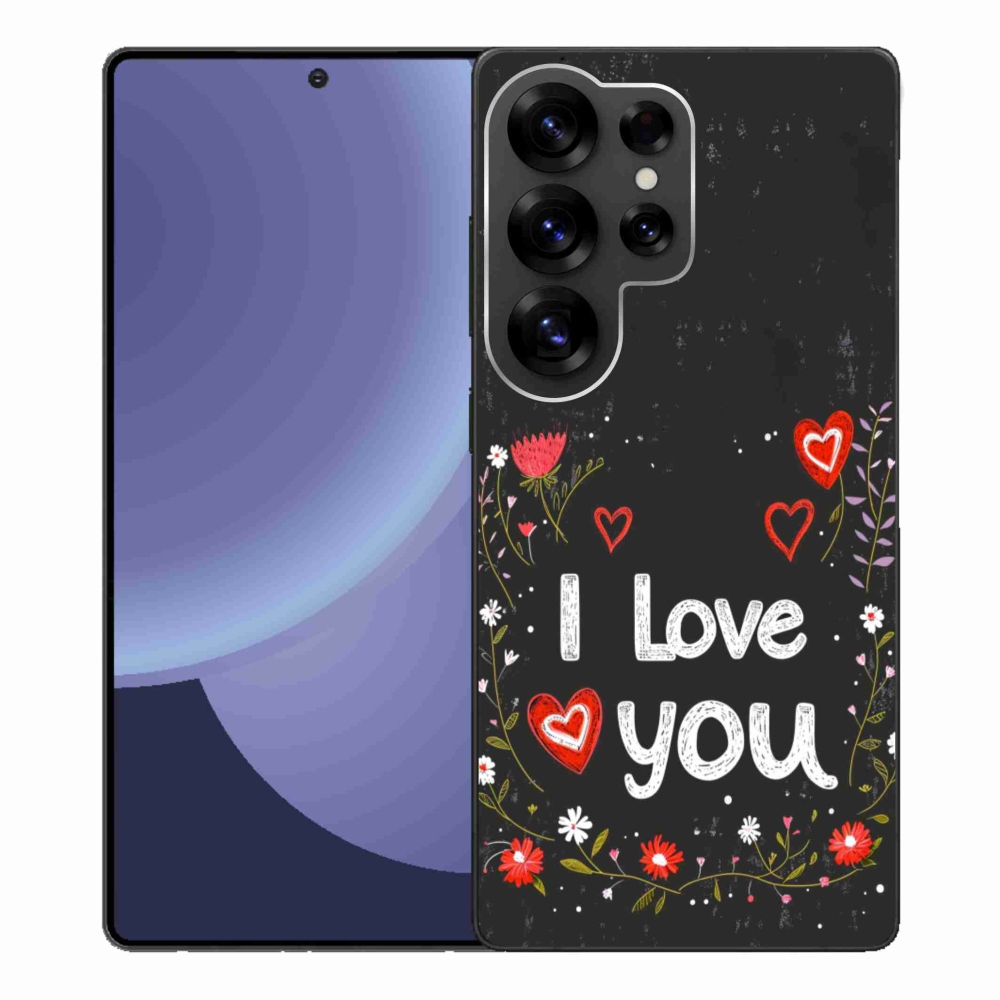 Gelový kryt mmCase na Samsung Galaxy S25 Ultra - I love you černé pozadí