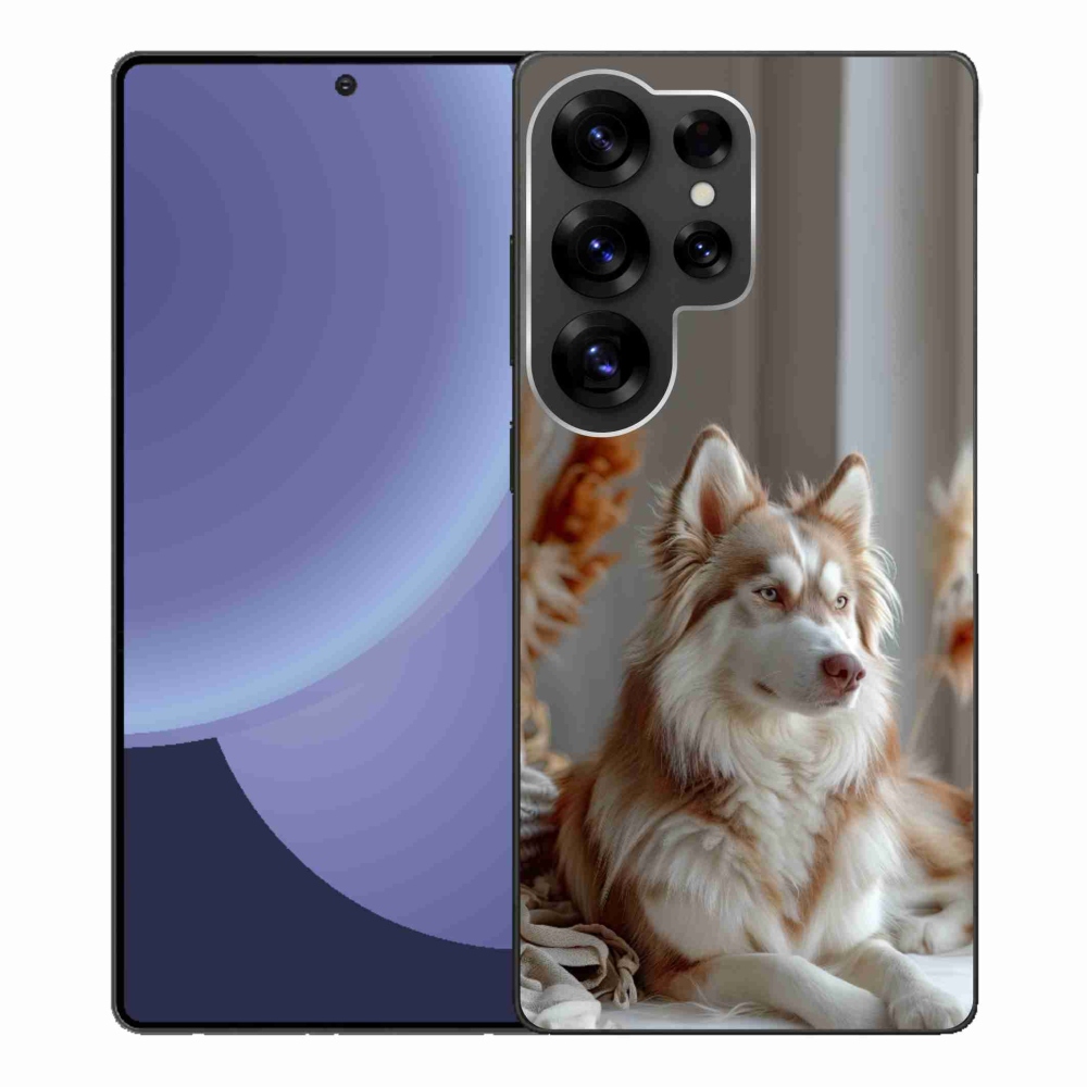 Gelový kryt mmCase na Samsung Galaxy S25 Ultra - klidný sibiřský husky