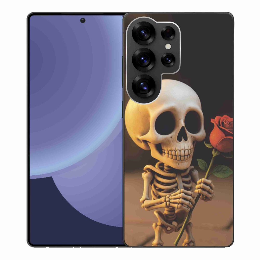Gelový kryt mmCase na Samsung Galaxy S25 Ultra - kostlivec s růží
