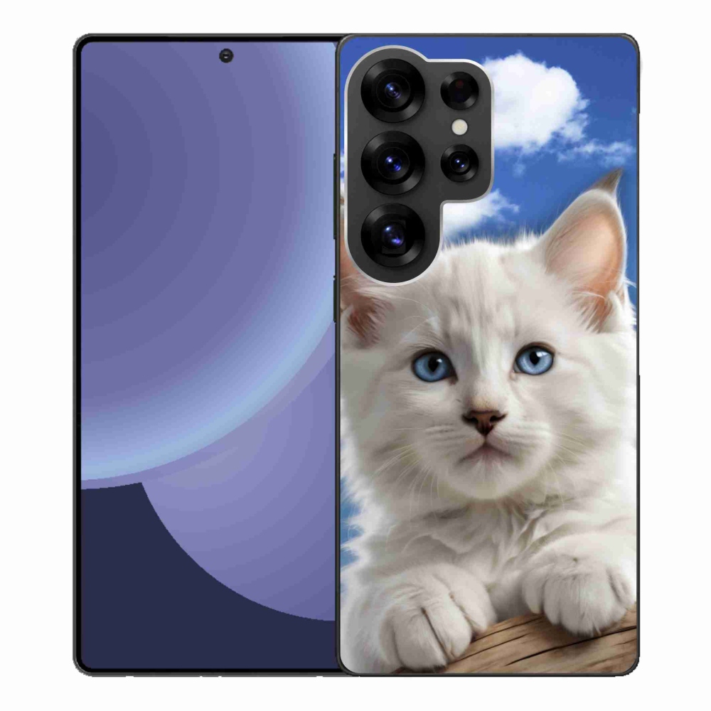 Gelový kryt mmCase na Samsung Galaxy S25 Ultra - kotě a oblaka