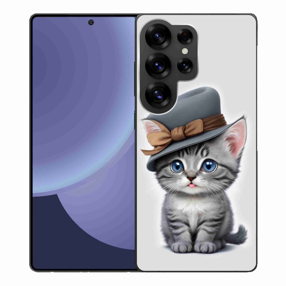 Gelový kryt mmCase na Samsung Galaxy S25 Ultra - kotě s kloboukem