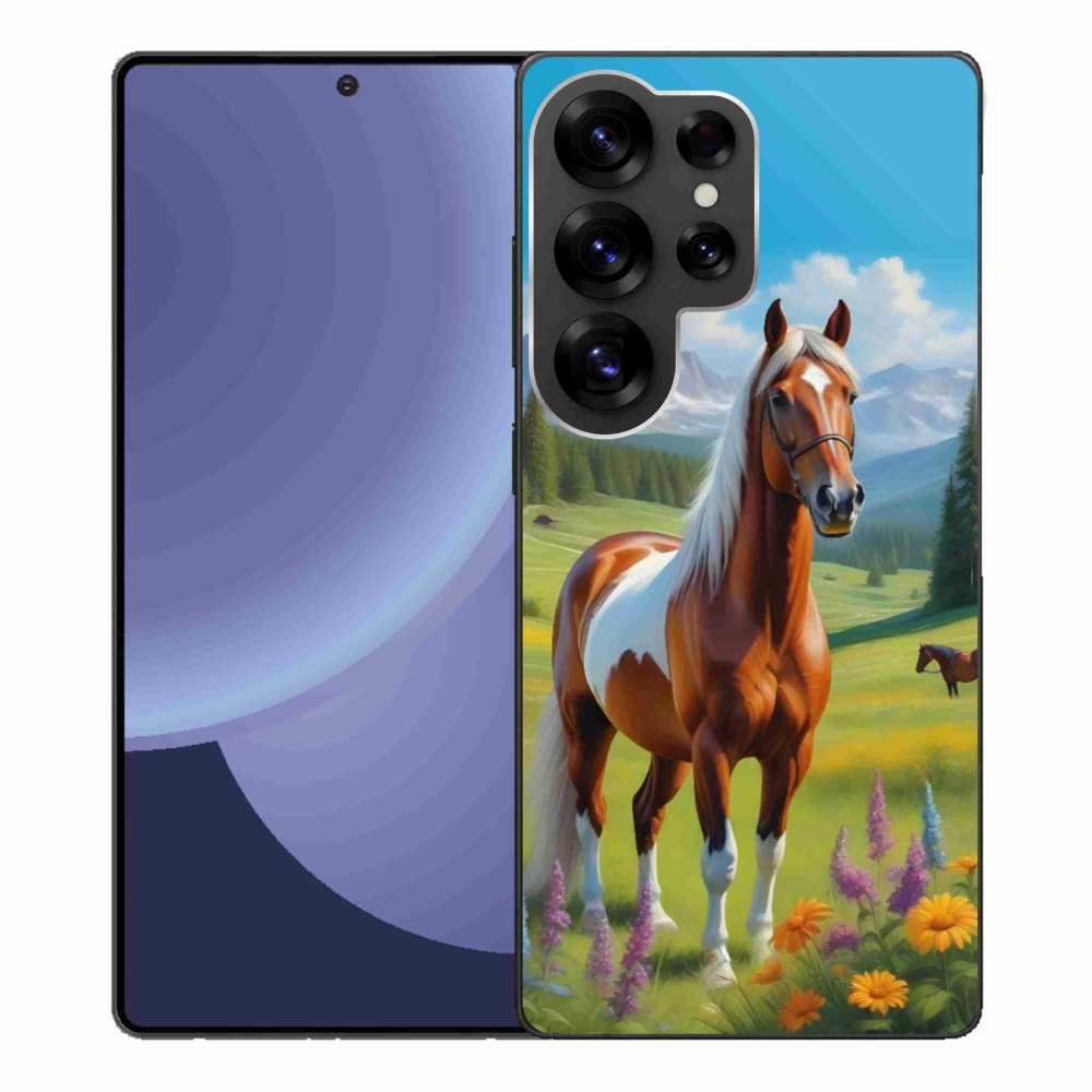 Gelový kryt mmCase na Samsung Galaxy S25 Ultra - kůň na louce