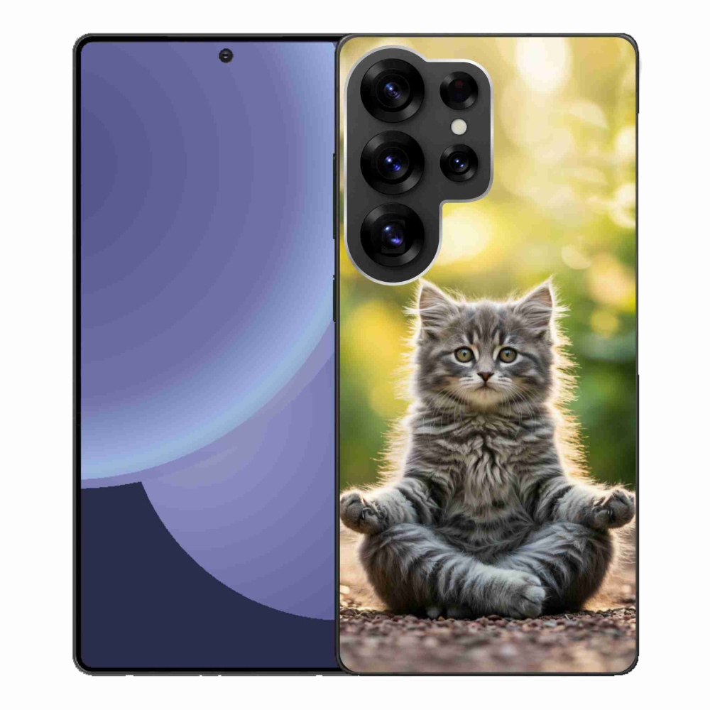 Gelový kryt mmCase na Samsung Galaxy S25 Ultra - meditující kotě