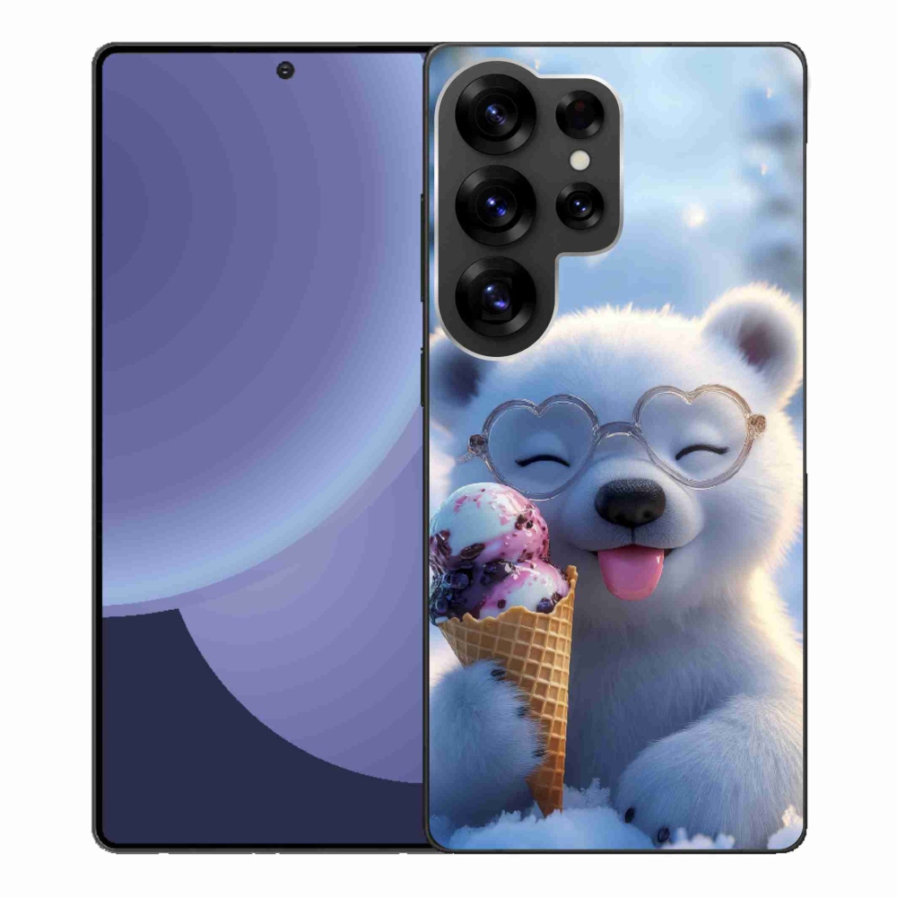 Gelový kryt mmCase na Samsung Galaxy S25 Ultra - medvídek se zmrzlinou