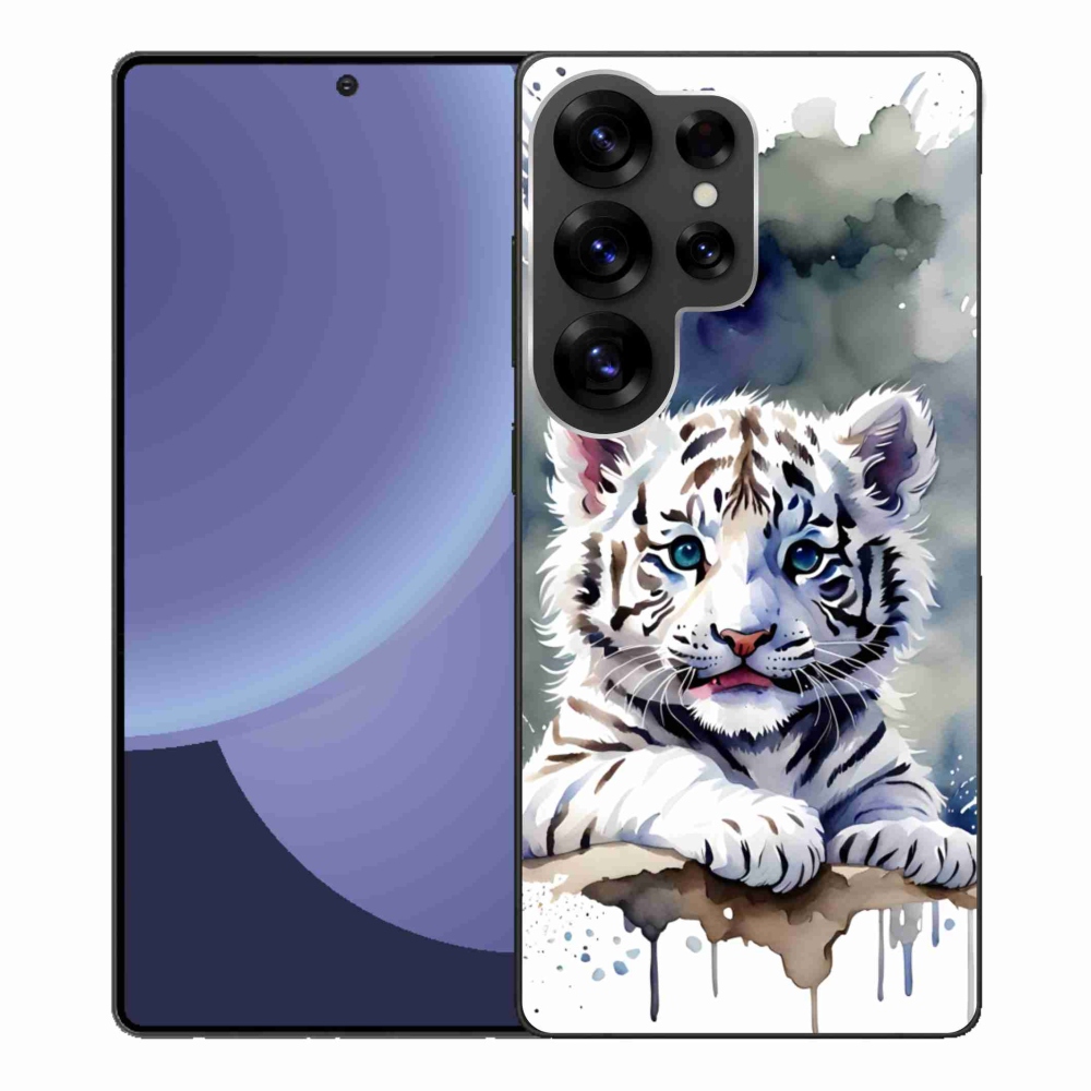 Gelový kryt mmCase na Samsung Galaxy S25 Ultra - mládě bílého tygra