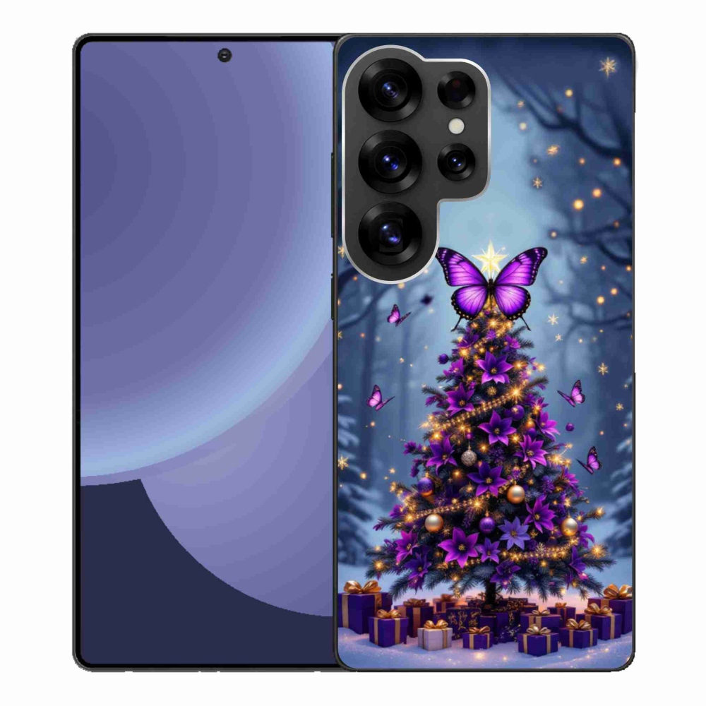 Gelový kryt mmCase na Samsung Galaxy S25 Ultra - motýlí vánoční stromek