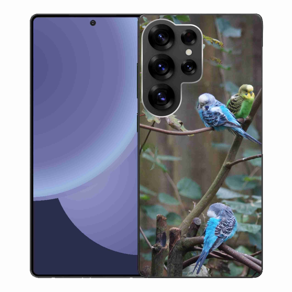Gelový kryt mmCase na Samsung Galaxy S25 Ultra - papoušci na větvi