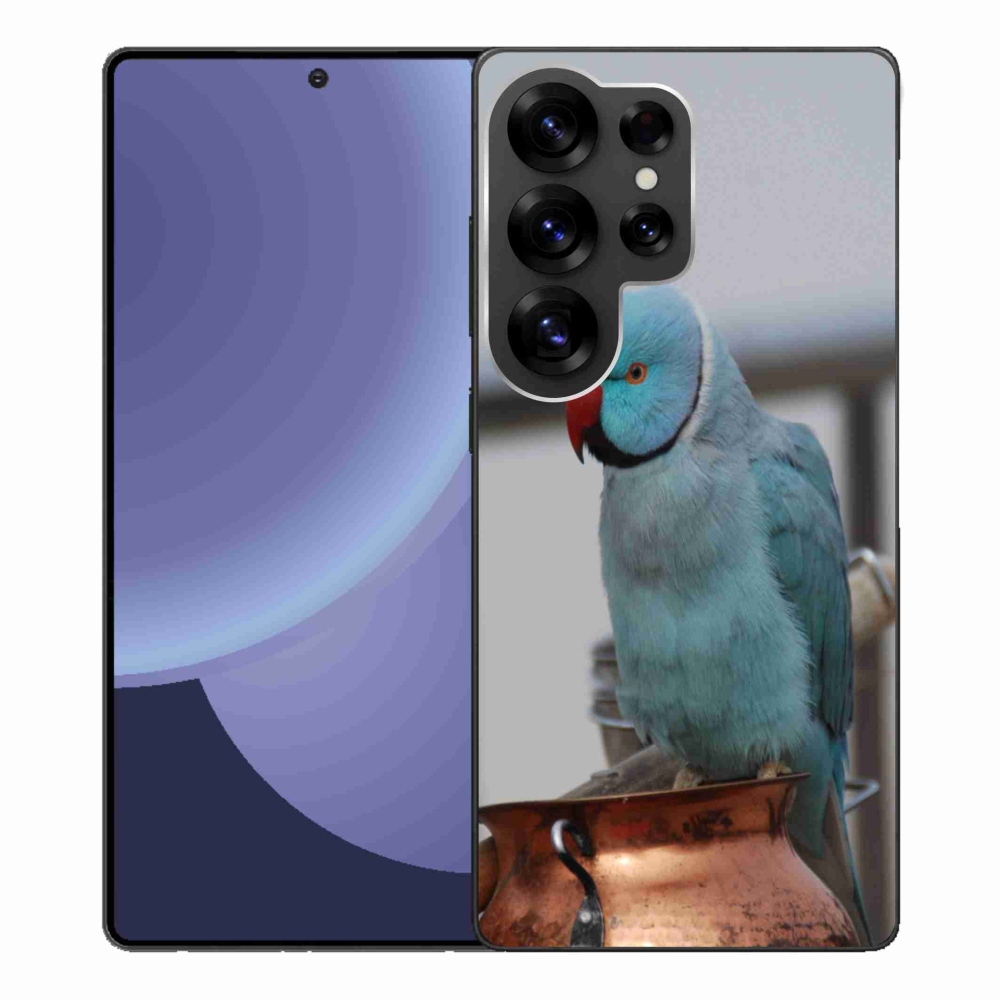 Gelový kryt mmCase na Samsung Galaxy S25 Ultra - papoušek alexandr modrý