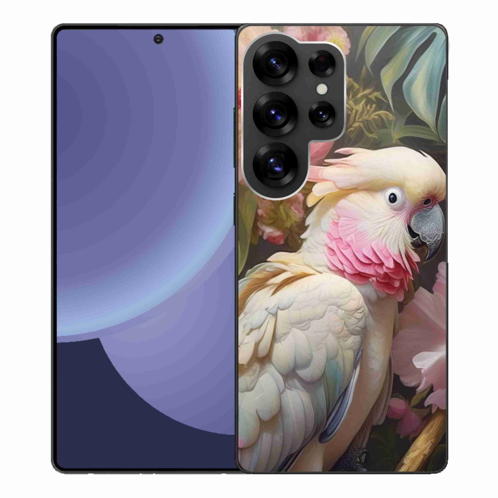 Gelový kryt mmCase na Samsung Galaxy S25 Ultra - papoušek kakadu růžový 2