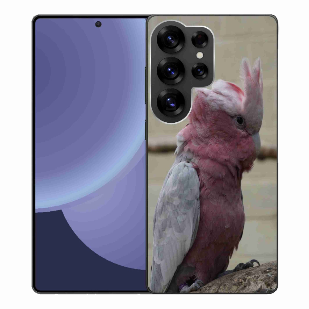 Gelový kryt mmCase na Samsung Galaxy S25 Ultra - papoušek kakadu růžový