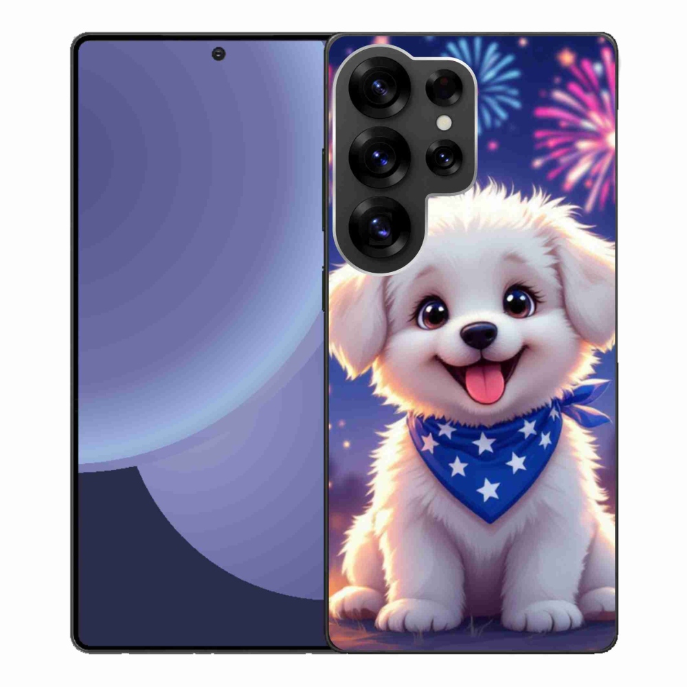 Gelový kryt mmCase na Samsung Galaxy S25 Ultra - slavnostní štěně