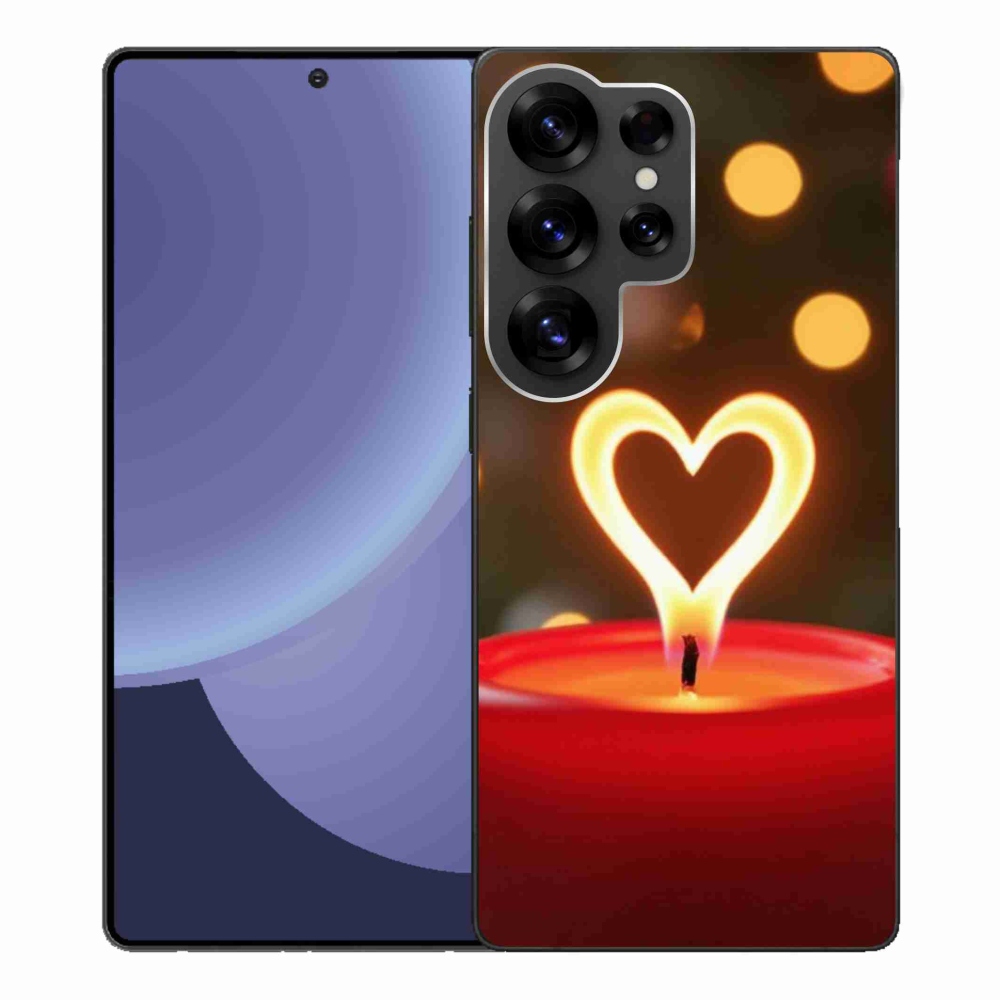 Gelový kryt mmCase na Samsung Galaxy S25 Ultra - srdce z plamene