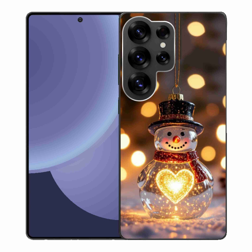 Gelový kryt mmCase na Samsung Galaxy S25 Ultra - svítící vánoční sněhulák
