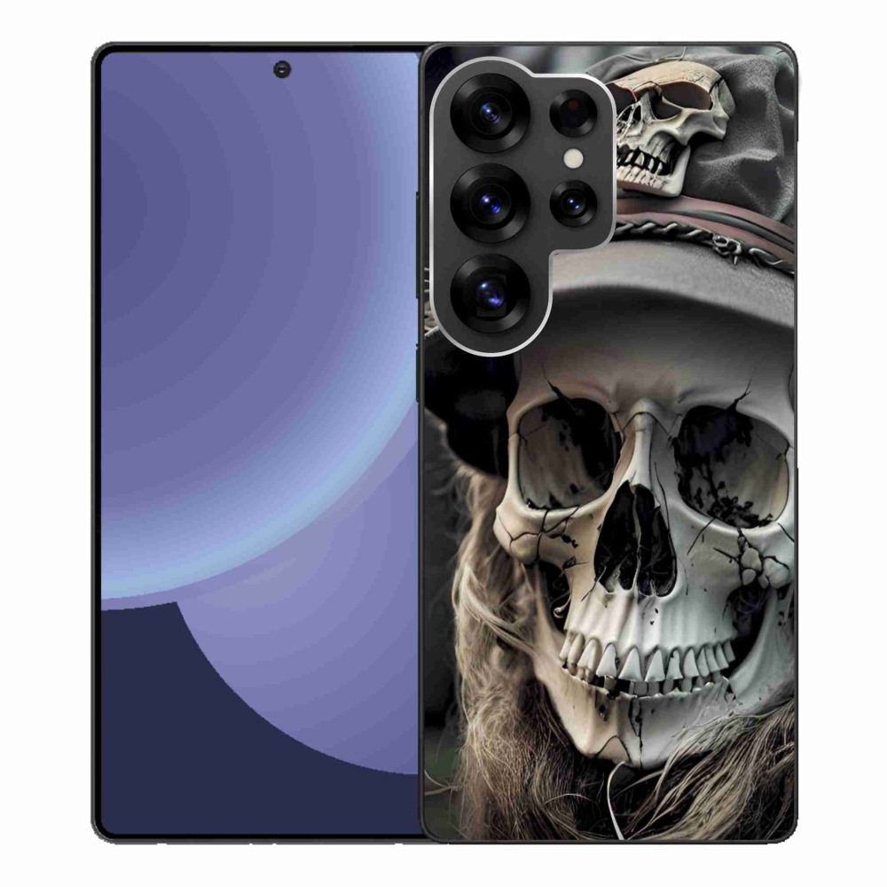 Gelový kryt mmCase na Samsung Galaxy S25 Ultra - temná lebka