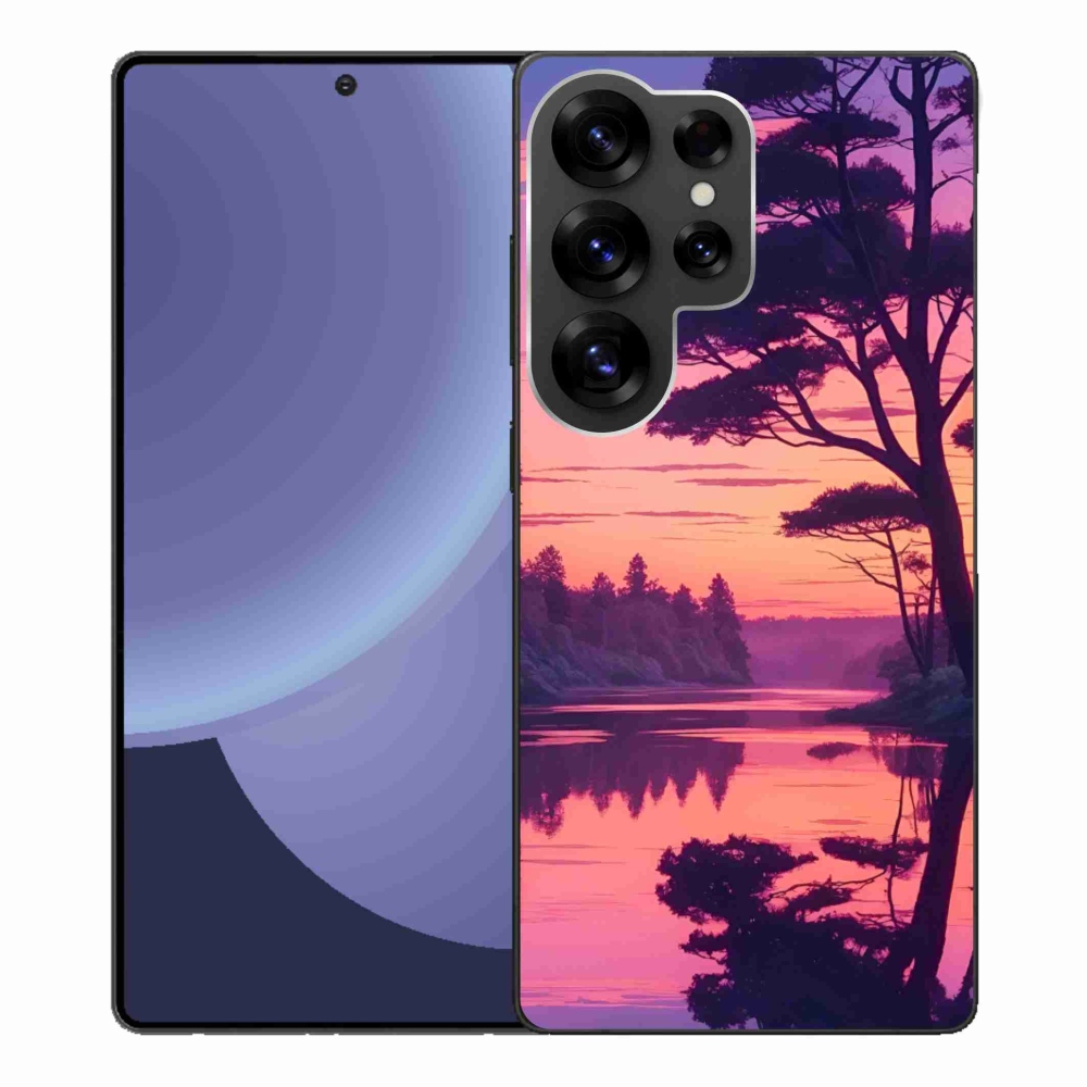 Gelový kryt mmCase na Samsung Galaxy S25 Ultra - západ slunce nad jezerem
