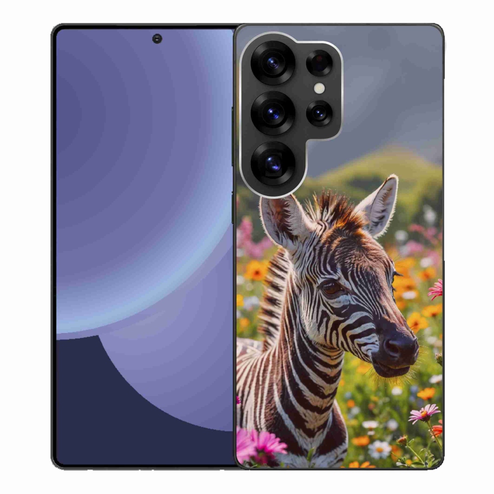 Gelový kryt mmCase na Samsung Galaxy S25 Ultra - zebra na louce