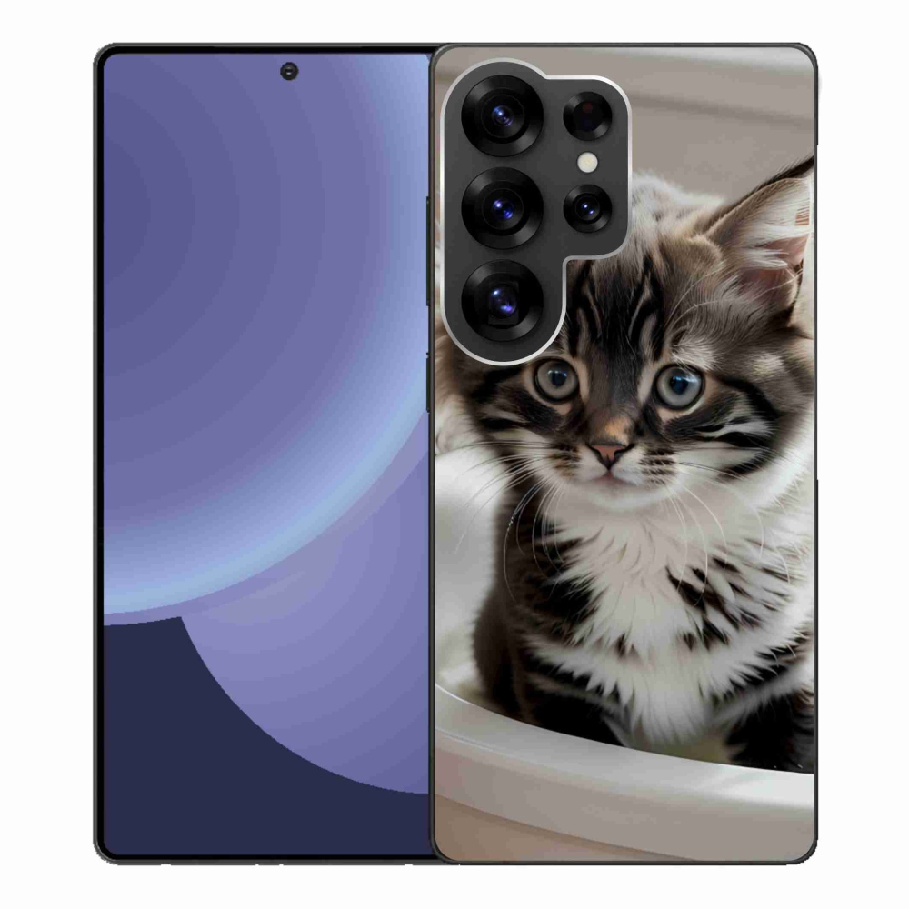 Gelový kryt mmCase na Samsung Galaxy S25 Ultra - zvědavé kotě