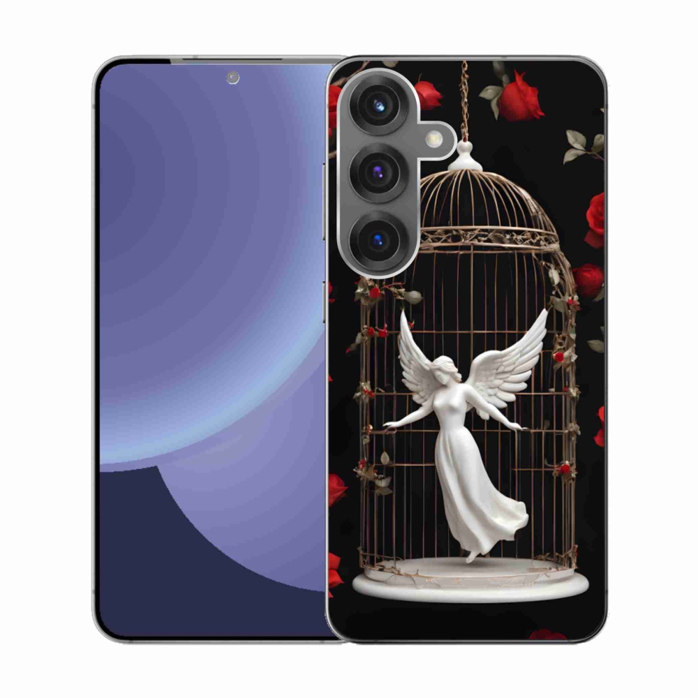 Gelový kryt mmCase na Samsung Galaxy S25 - uvězněný anděl