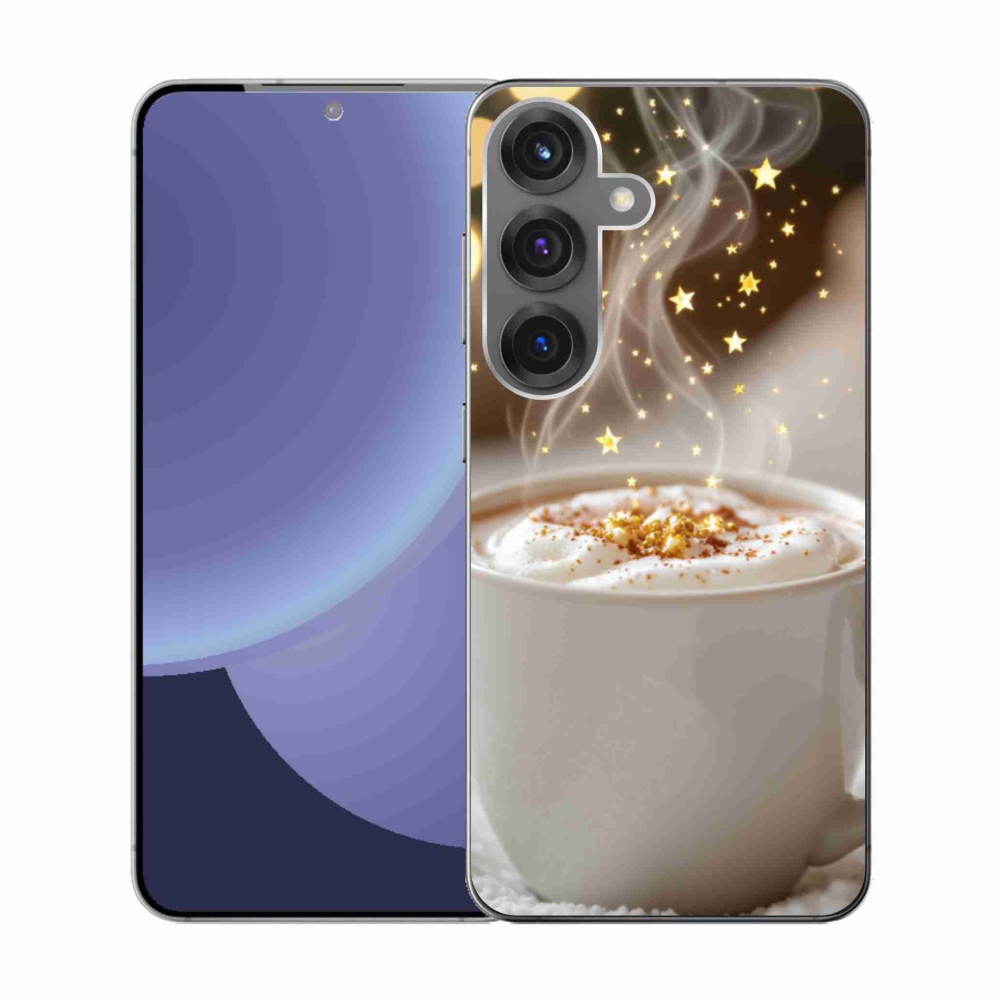 Gelový kryt mmCase na Samsung Galaxy S25 - vánoční horký nápoj
