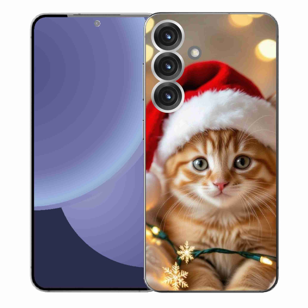 Gelový kryt mmCase na Samsung Galaxy S25+ - vánoční kotě