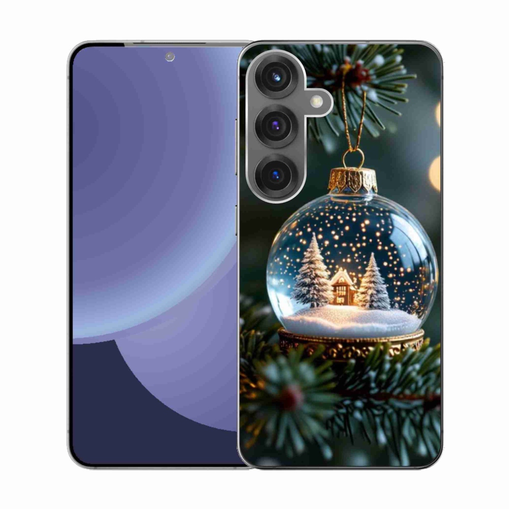 Gelový kryt mmCase na Samsung Galaxy S25 - vánoční koule 2