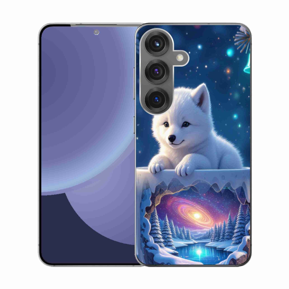 Gelový kryt mmCase na Samsung Galaxy S25 - vánoční štěně