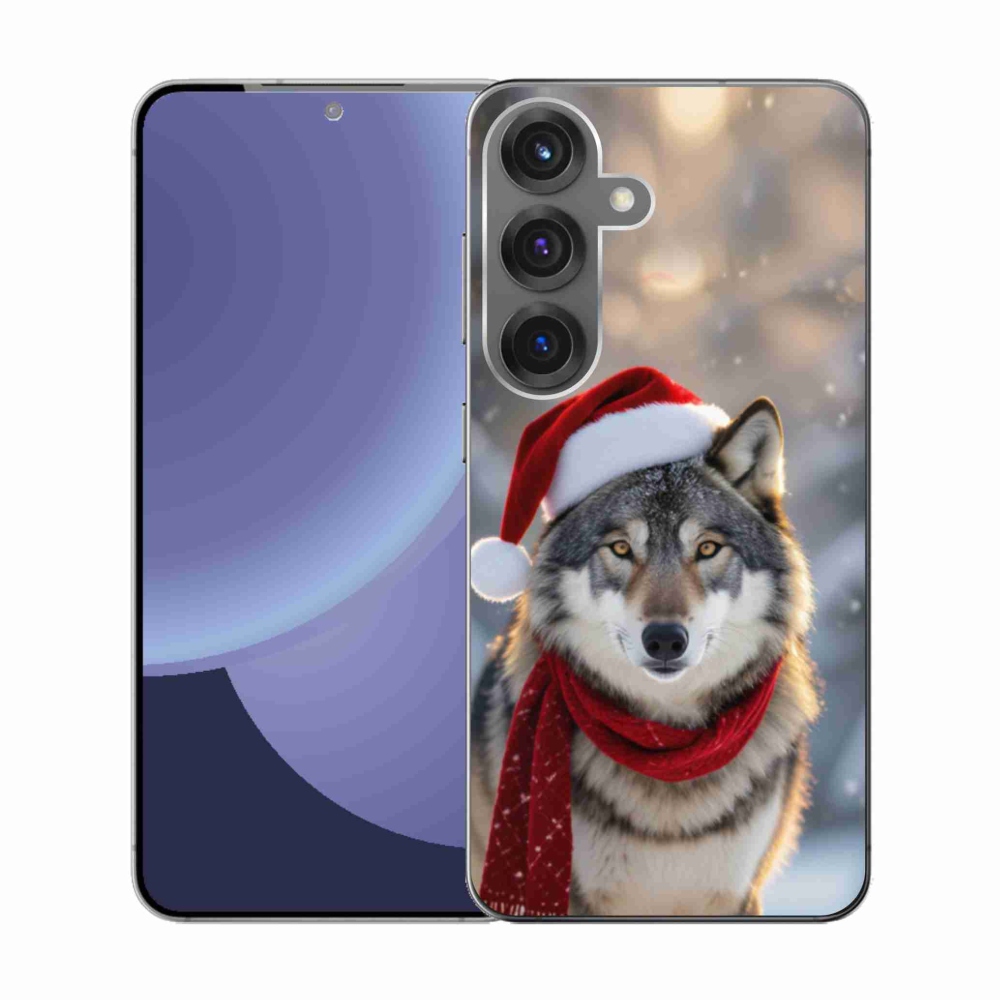 Gelový kryt mmCase na Samsung Galaxy S25 - vánoční vlk