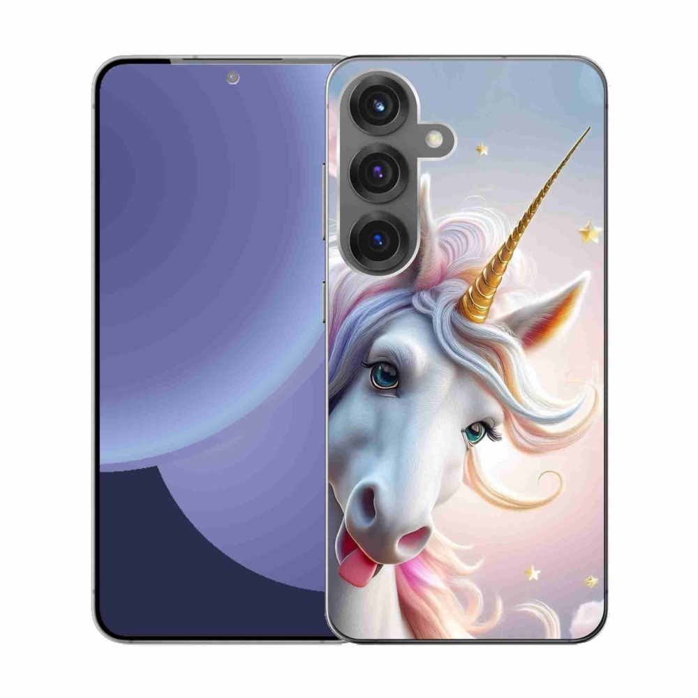 Gelový kryt mmCase na Samsung Galaxy S25 - veselý jednorožec